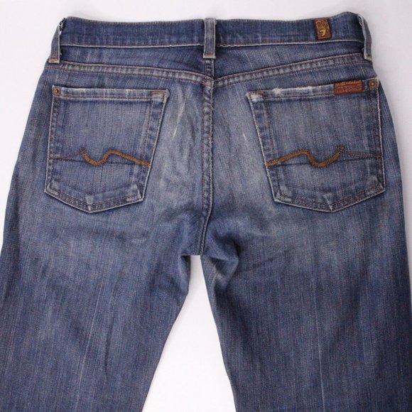Womens 27***x32 Seven 7 For All Mankind Boot Cut Jeans Stretch Low Rise - READ - Picture 1 of 9